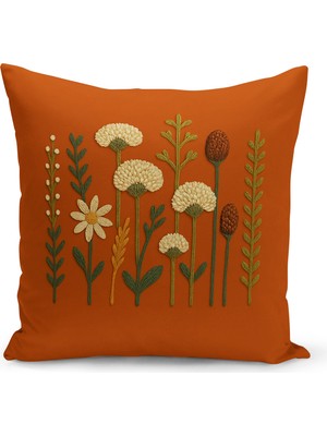 Bertille Home Çift Tarafı Dijital Baskılı Kırlent Kılıfı (Panç /punch Nakış Desen Görünümlü)