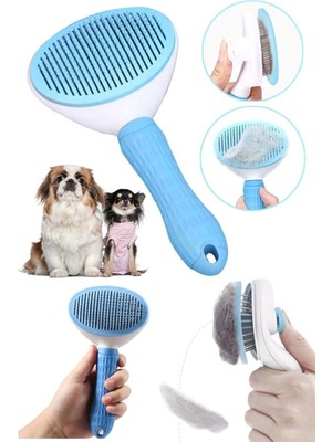 Mericline Otomatik Temizlenen Evcil Hayvan Tarağı Mavi