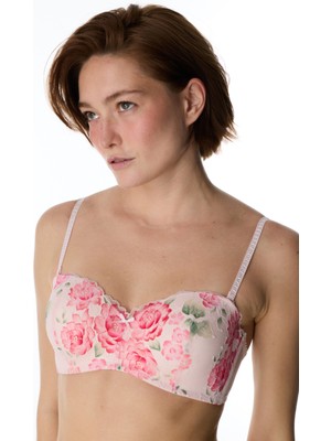 Penti Açık Pembe Lotus Straplez Floral Balenli Sütyen