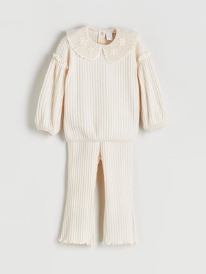 Lc Waikiki Yeni Sezon Bebe Yaka Kız Bebek Sweatshirt ve Tayt Pantolon 2'li