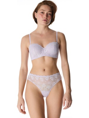 Penti Lila Lotus Straplez Lace Dantel Balenli Sütyen