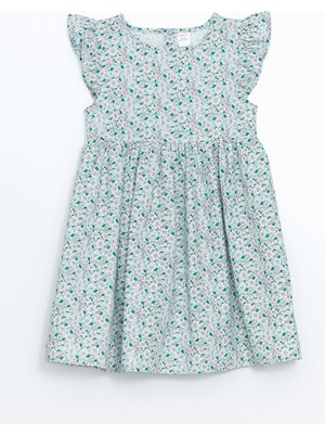 Lc Waikiki Yeni Sezon Bisiklet Yaka Çiçekli Kız Çocuk Elbise