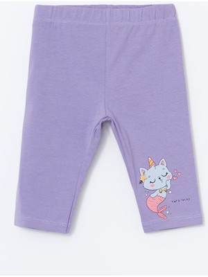 Lc Waikiki Yeni Sezon Beli Lastikli Baskılı Kız Çocuk Tayt