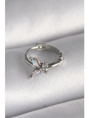 Lokiboo 316L Çelik Gümüş Renk Zirkon Taşlı Kelebek Model Tragus Piercing - Lisinya