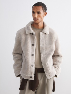 Lc Waikiki Yeni Sezon Standart Kalıp Gömlek Yaka Pelüş Erkek Mont