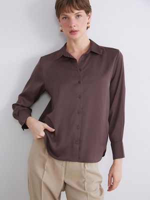 Lc Waikiki Yeni Sezon Oversize Saten Kadın Gömlek