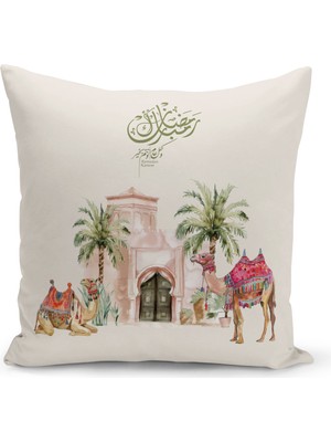 Bertille Home Ramazan Serisi Çift Tarafı Dijital Baskılı Kırlent Kılıfı (Ramadan Cushion Cover)