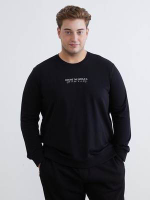 Lc Waikiki Yeni Sezon Bisiklet Yaka Baskılı Erkek Sweatshirt
