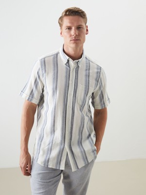 Lc Waikiki Yeni Sezon Regular Fit Kısa Kollu Çizgili Erkek Gömlek