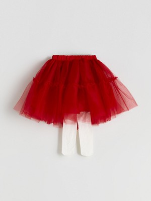 Lc Waikiki Yeni Sezon Beli Lastikli Kız Çocuk Tütülü Etek ve Külotlu Çorap 2'li