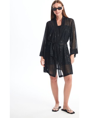 Lc Waikiki Yeni Sezon Şal Yaka Desenli Uzun Kollu Kadın Kimono