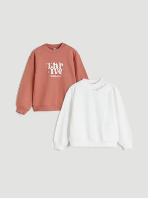 Lc Waikiki Yeni Sezon Bisiklet Yaka Kız Çocuk Sweatshirt 2'li