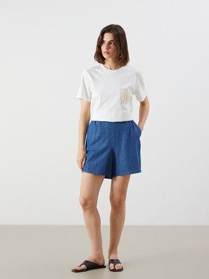 Lc Waikiki Yeni Sezon Beli Lastikli Kadın Jean Şort