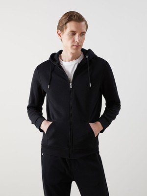 Lc Waikiki Yeni Sezon Kapüşonlu Uzun Kollu Erkek Fermuarlı Sweatshirt