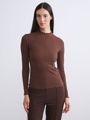 Lc Waikiki Yeni Sezon Fırfırlı Dik Yaka Kadın Body