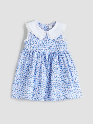 Lc Waikiki Yeni Sezon Keten Karışımlı Çiçekli Kız Çocuk Elbise