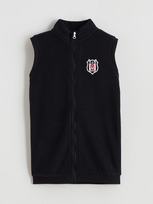 Lc Waikiki Yeni Sezon Dik Yaka Beşiktaş Baskılı Polar Erkek Çocuk Yelek