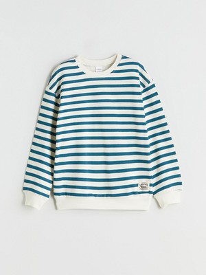 Lc Waikiki Yeni Sezon Bisiklet Yaka Çizgili Erkek Çocuk Sweatshirt