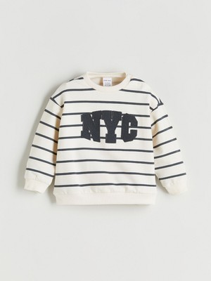 Lc Waikiki Yeni Sezon Bisiklet Yaka Nakışlı Erkek Bebek Sweatshirt