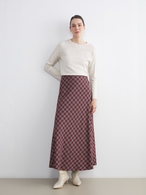 Lc Waikiki Yeni Sezon Beli Fermuarlı Baklava Desenli A Kesim Etek