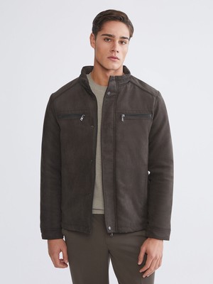 Lc Waikiki Yeni Sezon Standart Kalıp Dik Yaka Süet Erkek Mont