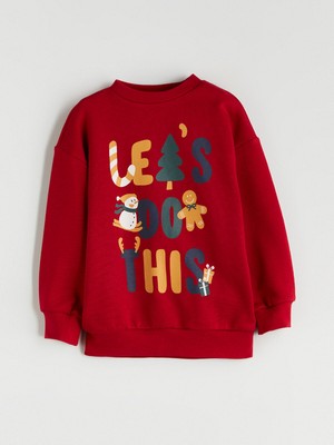 Lc Waikiki Yeni Sezon Bisiklet Yaka Yılbaşı Temalı Erkek Çocuk Sweatshirt