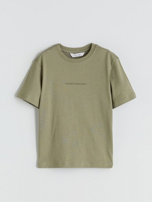 Lc Waikiki Yeni Sezon Bisiklet Yaka Baskılı Erkek Çocuk Tişört