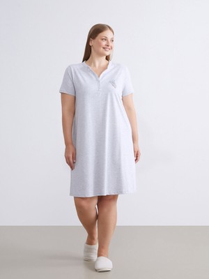 Lc Waikiki Yeni Sezon Kaçık Yaka Baskılı Hamile Gecelik