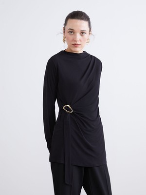 Lc Waikiki Yeni Sezon Bisiklet Yaka Büzgülü Kadın Tunik