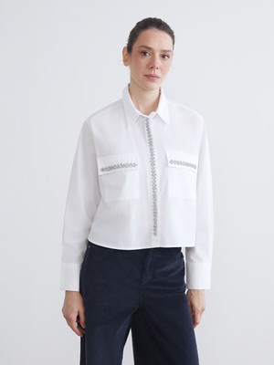 Lc Waikiki Yeni Sezon Taşlı Oversize Kadın Gömlek