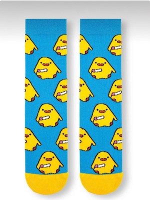 Çorapmatik Civciv Desenli Renkli Soket Çorap