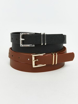 Lc Waikiki Yeni Sezon Deri Görünümlü Kadın Kemer 2'li