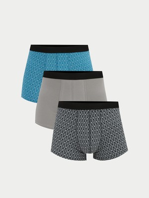 Lc Waikiki Yeni Sezon Standart Kalıp Desenli Erkek Boxer 3'lü