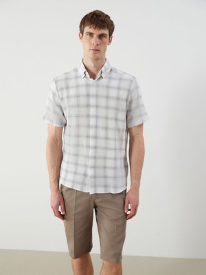 Lc Waikiki Yeni Sezon Regular Fit Kısa Kollu Keten Karışımlı Erkek Gömlek