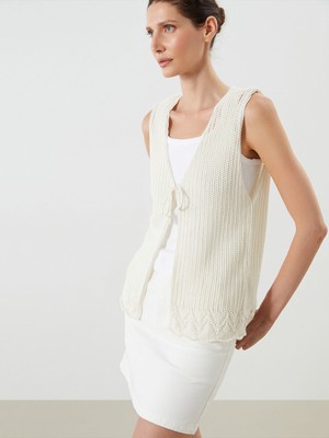 Lc Waikiki Yeni Sezon V Yaka Ajurlu Kadın Triko Yelek