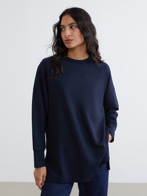 Lc Waikiki Yeni Sezon Bisiklet Yaka Oversize Kadın Sweatshirt Tunik