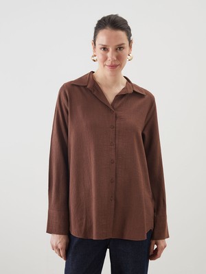 Lc Waikiki Yeni Sezon Dokulu Krinkle Kadın Gömlek