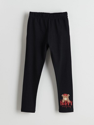 Lc Waikiki Yeni Sezon Beli Lastikli Baskılı Kız Çocuk Tayt