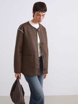 Lc Waikiki Yeni Sezon Bisiklet Yaka Çift Taraflı Kadın Mont