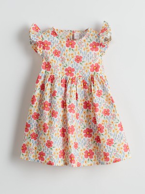 Lc Waikiki Yeni Sezon Bisiklet Yaka Çiçekli Kız Çocuk Elbise