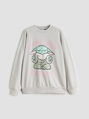 Lc Waikiki Yeni Sezon Bisiklet Yaka Star Wars Baskılı Kız Çocuk Sweatshirt