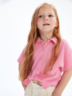 Lc Waikiki Yeni Sezon Kısa Kollu Basic Kız Çocuk Gömlek