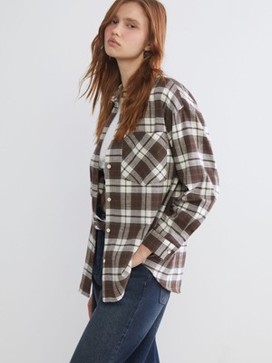 Lc Waikiki Yeni Sezon Ekose Oversize Kadın Gömlek