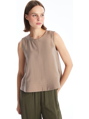 Lc Waikiki Yeni Sezon Kadın Bisiklet Yaka Düz Bluz