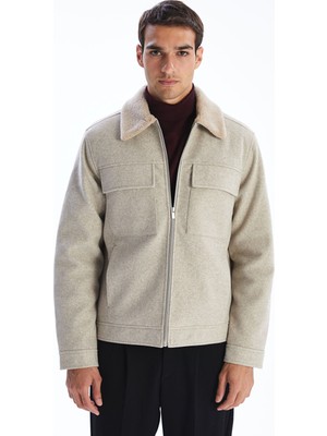 Lc Waikiki Yeni Sezon Standart Kalıp Kürk Yaka Erkek Kaşe Mont