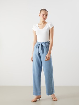 Lc Waikiki Yeni Sezon Beli Lastikli Straight Fit Kadın Jean Pantolon