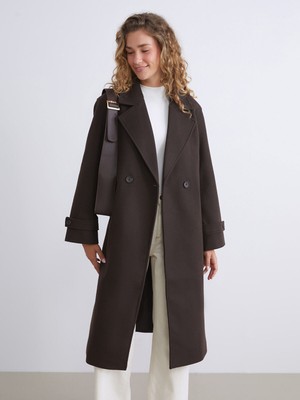 Lc Waikiki Yeni Sezon Kruvaze Yaka Kadın Kaşe Kaban