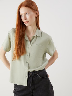 Lc Waikiki Yeni Sezon Keten Karışımlı Kadın Gömlek