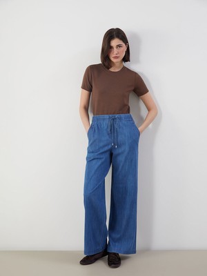 Lc Waikiki Yeni Sezon Beli Lastikli Wideleg Kadın Jean Pantolon