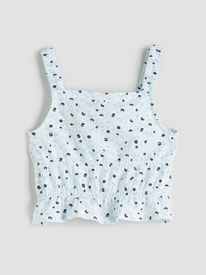 Lc Waikiki Yeni Sezon Kare Yaka Çiçekli Kız Çocuk Crop Bluz